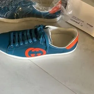 Gucci | Shoes | Gucci Sneakers With Orange Ggs On The Side 